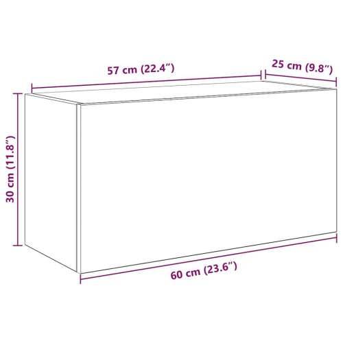 Kupaonski zidni ormarić staro drvo 60x25x30cm konstruirano drvo - Staro drvo 60 x 25 x 30 cm 1 Cijena