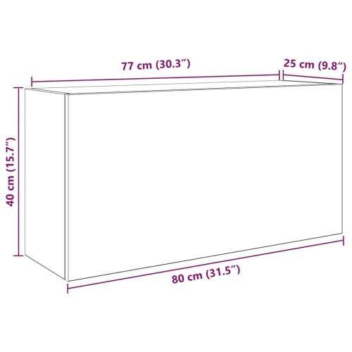 Kupaonski zidni ormarić sivi Sonoma 80x25x40 cm izrađeno drvo - Sivi hrast sonoma 80 x 25 x 40 cm 1 Cijena