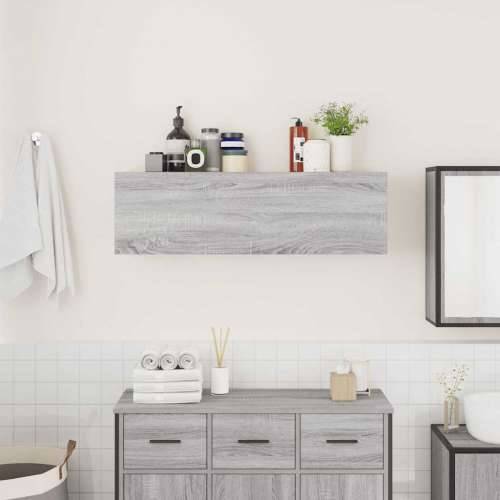 Kupaonski zidni ormarić sivi Sonoma 100x25x30 cm izrađeno drvo - Sivi hrast sonoma 100 x 25 x 30 cm 1 Cijena