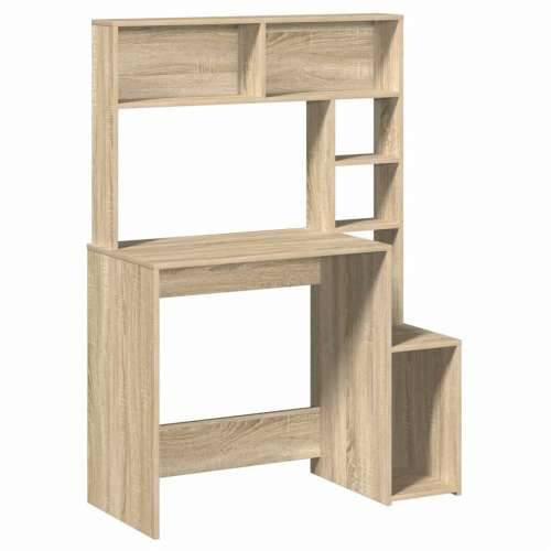 Radni stol s policama boja hrasta sonome 100x45x140 cm drveni - sonoma hrast Cijena