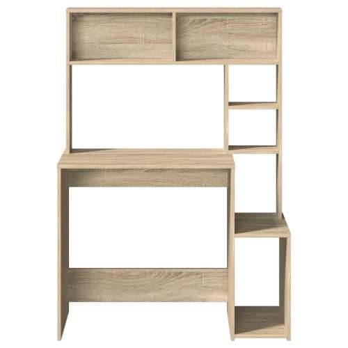 Radni stol s policama boja hrasta sonome 100x45x140 cm drveni - sonoma hrast Cijena