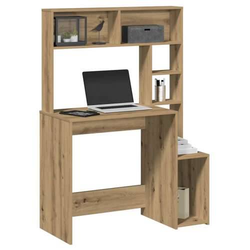 Radni stol s policama boja hrasta artisan 100x45x140 cm drveni - hrast artisan Cijena
