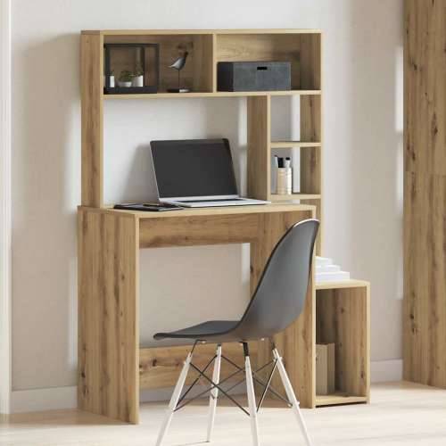 Radni stol s policama boja hrasta artisan 100x45x140 cm drveni - hrast artisan Cijena
