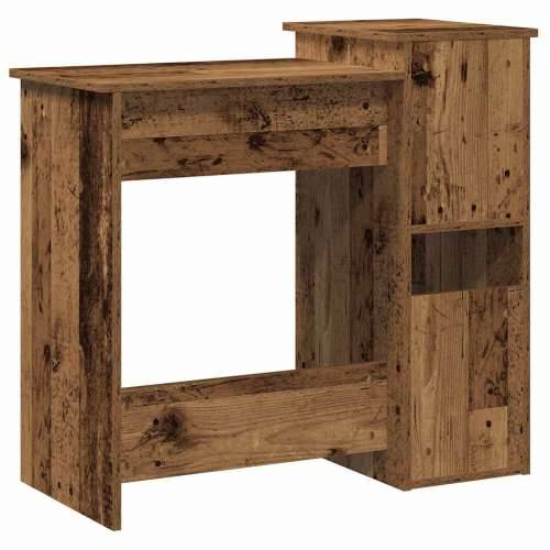 Radni stol s policama boja drva 84x40x78 cm konstruirano drvo - Staro drvo Cijena