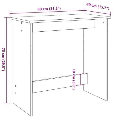 Radni stol boja hrasta sonome 80 x 40 x 75 cm konstruirano drvo - Sivi hrast sonoma Cijena