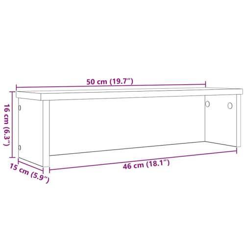 Kuhinjski stalci koji se mogu složiti 2 kom 50x15x16 cm - Dimljeni hrast 50 x 15 x 16 cm 2 Cijena