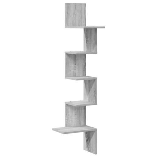 Kutna zidna polica boja hrasta 32x32x127,5 cm drvena - Sivi hrast sonoma 32 x 32 x 127.5 cm 1 Cijena
