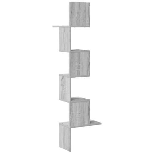 Kutna zidna polica boja hrasta 32x32x127,5 cm drvena - Sivi hrast sonoma 32 x 32 x 127.5 cm 1 Cijena