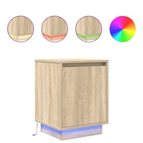 Noćni ormarić s LED svjetlima boja hrasta sonome 38x34x50 cm - sonoma hrast 1 Cijena
