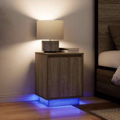 Noćni ormarić s LED svjetlima boja hrasta sonome 38x34x50 cm - sonoma hrast 1 Cijena