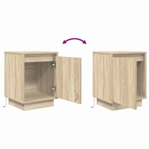 Noćni ormarić s LED svjetlima boja hrasta sonome 38x34x50 cm - sonoma hrast 1 Cijena