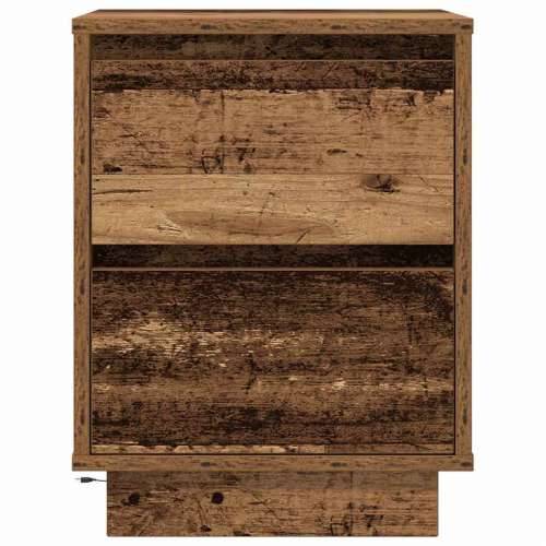Noćni ormarić s LED svjetlima boja drva 38x34x50 cm - Staro drvo 1 50 cm Cijena