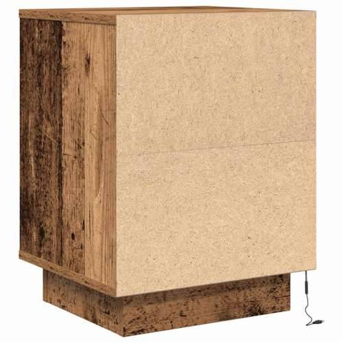Noćni ormarić s LED svjetlima boja drva 38x34x50 cm - Staro drvo 1 50 cm Cijena