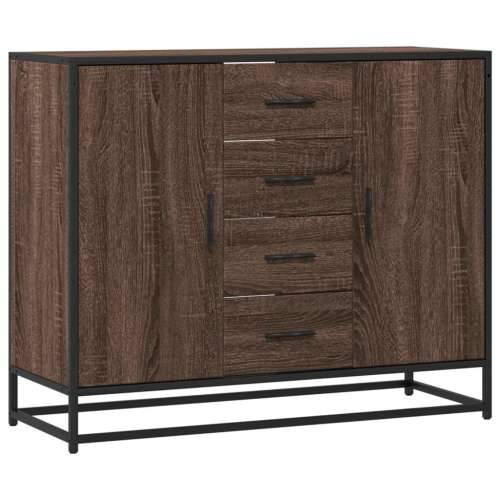 Komoda smeđi hrast 92x35x76 cm izrađeno drvo - Smeđi hrast 1 Cijena