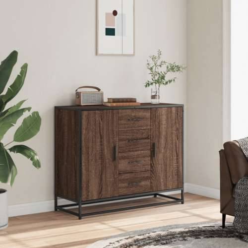 Komoda smeđi hrast 92x35x76 cm izrađeno drvo - Smeđi hrast 1 Cijena