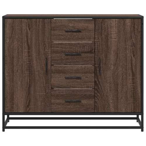 Komoda smeđi hrast 92x35x76 cm izrađeno drvo - Smeđi hrast 1 Cijena