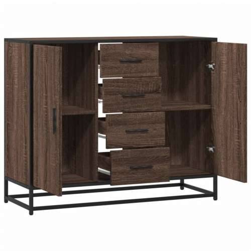 Komoda smeđi hrast 92x35x76 cm izrađeno drvo - Smeđi hrast 1 Cijena