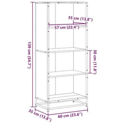 Polica za knjige sonoma hrast 60x35x139 cm konstruirano drvo - sonoma hrast 1 139 cm 60 cm Cijena