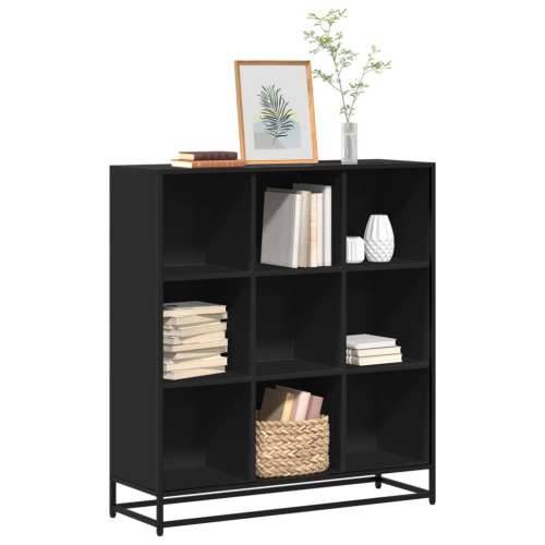 Polica za knjige crna 97,5x33x107,5cm Konstruirano drvo i metal - Crna 97.5 x 33 x 107.5 cm 1 Cijena