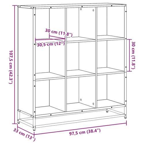 Polica za knjige crna 97,5x33x107,5cm Konstruirano drvo i metal - Crna 97.5 x 33 x 107.5 cm 1 Cijena