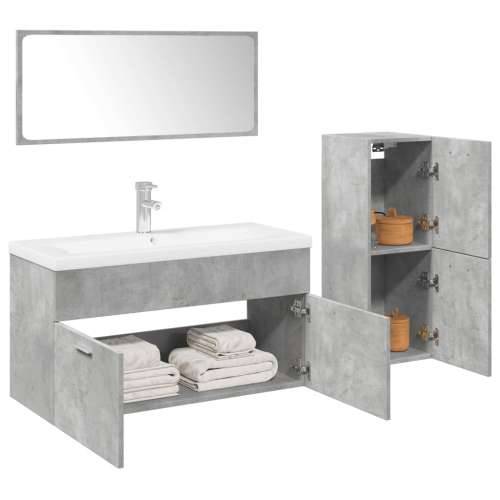 4-dijelni set kupaonskog namještaja siva boja betona drveni - Beton siva 90 x 38.5 x 46 cm 1 Cijena