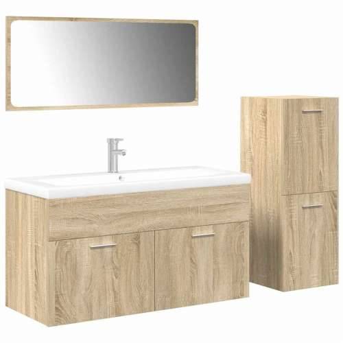 4-dijelni set kupaonskog namještaja boja hrasta sonome drveni - sonoma hrast 91 x 39 x 18 cm 1 Cijena