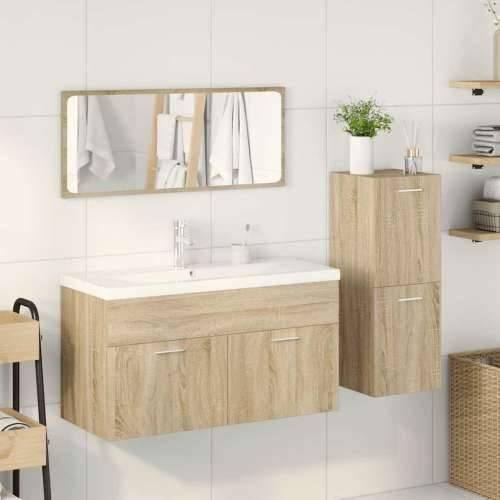 4-dijelni set kupaonskog namještaja boja hrasta sonome drveni - sonoma hrast 91 x 39 x 18 cm 1 Cijena
