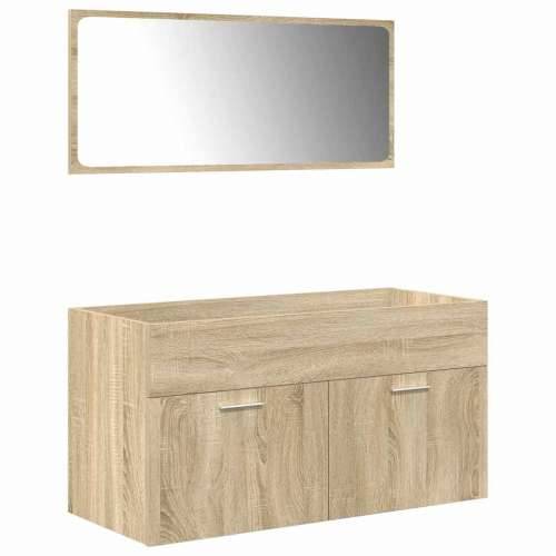 4-dijelni set kupaonskog namještaja boja hrasta sonome drveni - sonoma hrast 91 x 39 x 18 cm 1 Cijena