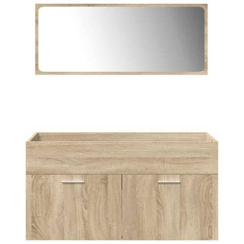 4-dijelni set kupaonskog namještaja boja hrasta sonome drveni - sonoma hrast 91 x 39 x 18 cm 1 Cijena