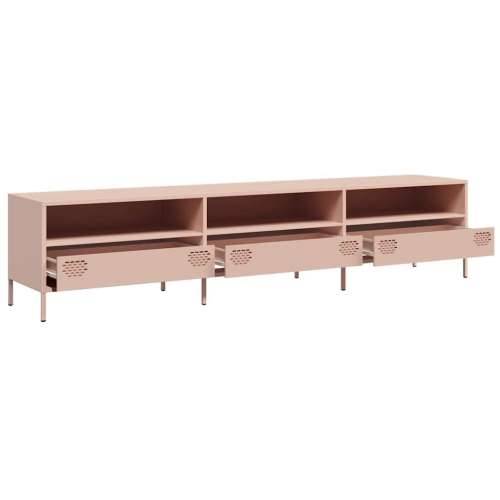 TV ormarić ružičasti 202x39x43,5 cm hladno valjani čelik - Ružičasta 1 202 cm Cijena