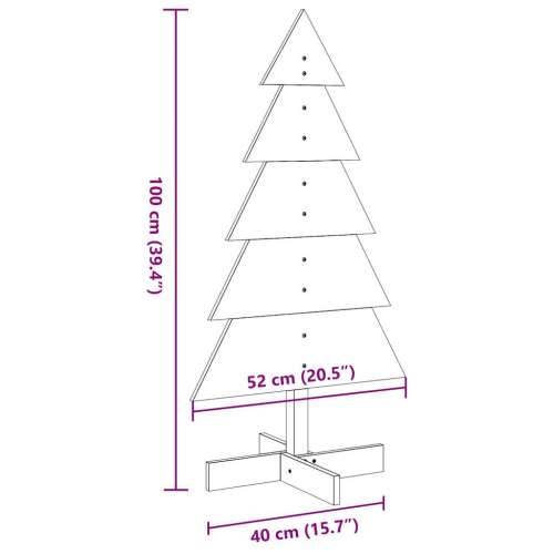 Drveno ukrasno božićno drvce bijelo 100 cm od masivne borovine - Bijela 100 cm 1 Cijena