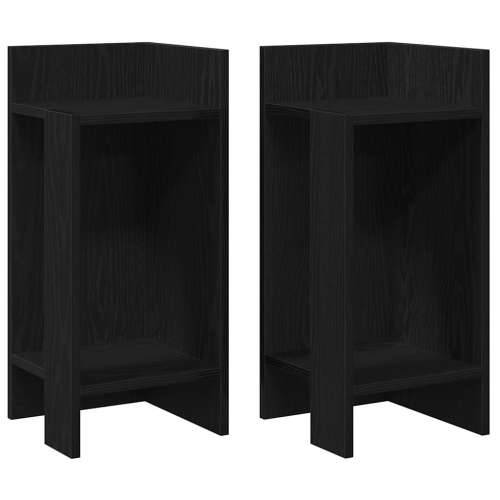 Pomoćni stolići 2 kom s policom crni 25,5x27x60 cm - Crna 2 Cijena