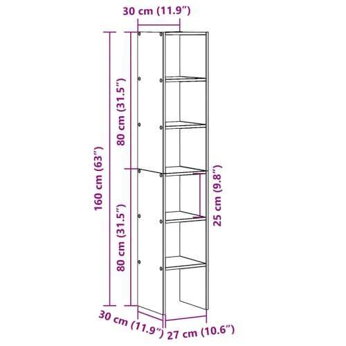 Police za knjige 2 kom složive 30x30x80 cm konstruirano drvo - Sivi hrast sonoma 2 1 Cijena