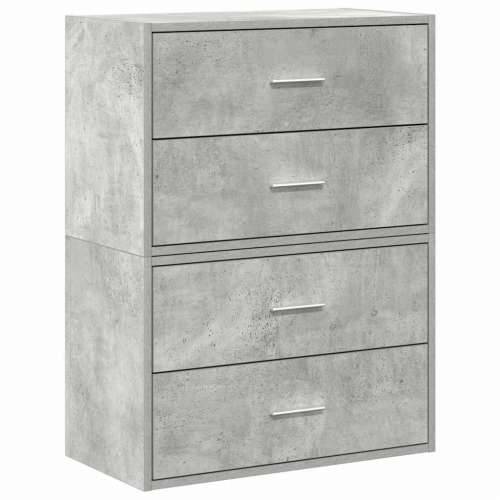 Ormari s 2 ladice 2 kom boja hrast 60x31x40cm konstruirano drvo - Beton siva 2 Cijena