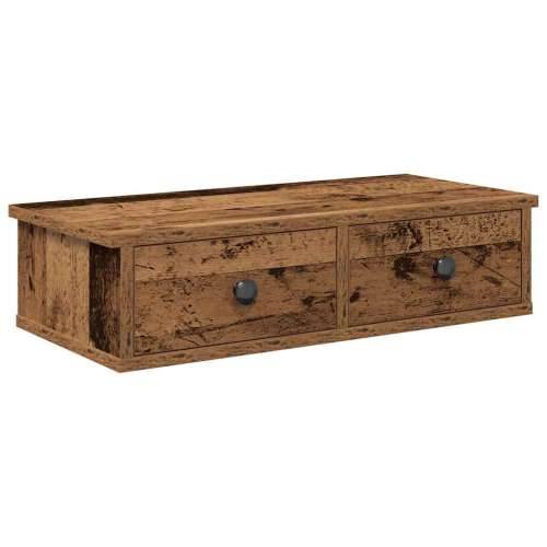 Zidna polica s ladicama staro drvo 60x28x15cm konstruirano drvo - Staro drvo 60 x 25 x 15 cm 1 Cijena