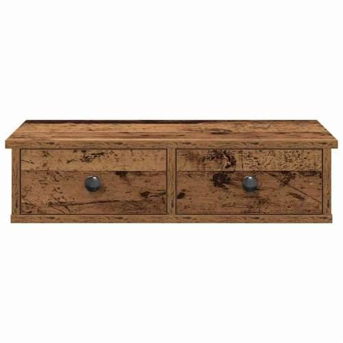 Zidna polica s ladicama staro drvo 60x28x15cm konstruirano drvo - Staro drvo 60 x 25 x 15 cm 1 Cijena