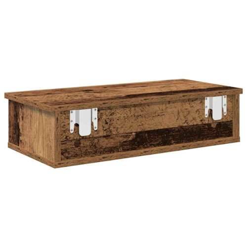 Zidna polica s ladicama staro drvo 60x28x15cm konstruirano drvo - Staro drvo 60 x 25 x 15 cm 1 Cijena