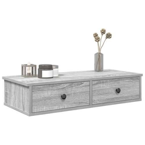 Zidna polica s ladicama siva sonoma konstruirano drvo - Sivi hrast sonoma 80 x 31 x 17 cm 1 Cijena