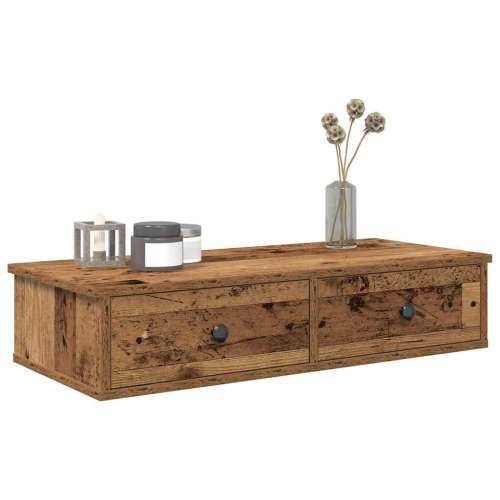 Zidna polica s ladicama staro drvo 80x34x17cm konstruirano drvo - Staro drvo 80 x 31 x 17 cm 1 Cijena