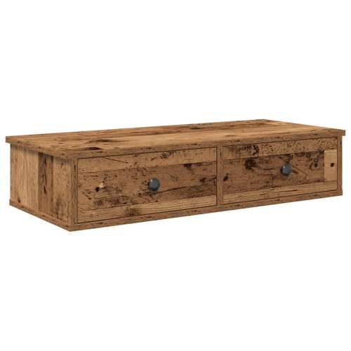 Zidna polica s ladicama staro drvo 80x34x17cm konstruirano drvo - Staro drvo 80 x 31 x 17 cm 1 Cijena