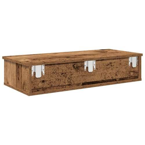 Zidna polica s ladicama staro drvo 80x34x17cm konstruirano drvo - Staro drvo 80 x 31 x 17 cm 1 Cijena