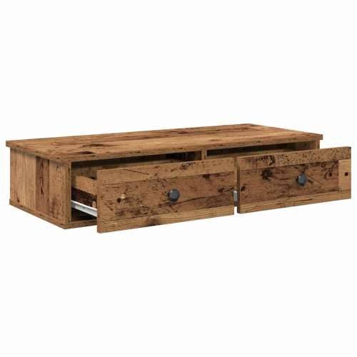 Zidna polica s ladicama staro drvo 80x34x17cm konstruirano drvo - Staro drvo 80 x 31 x 17 cm 1 Cijena