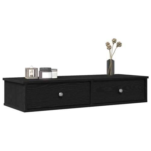 Zidna polica s ladicama crna 100x37,5x19 cm izrađeno drvo - Crna 100 x 34 x 19 cm 1 Cijena