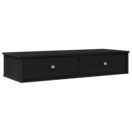 Zidna polica s ladicama crna 100x37,5x19 cm izrađeno drvo - Crna 100 x 34 x 19 cm 1 Cijena