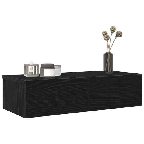 Zidna polica s ladicama crna 60x26,5x15 cm izrađeno drvo - Crna 60 x 26.5 x 15 cm 1 Cijena