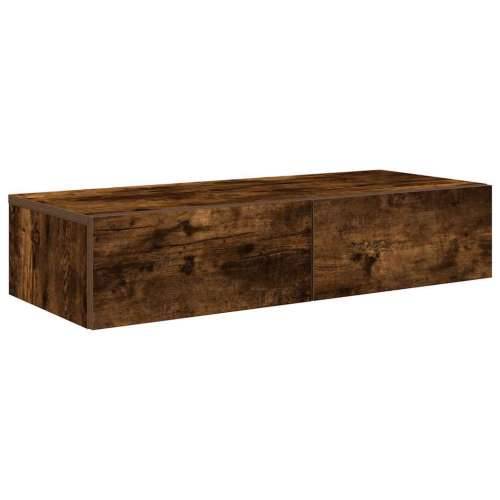 Zidna polica s ladicama dimljeni hrast konstruirano drvo - Dimljeni hrast 80 x 33 x 17 cm 1 Cijena