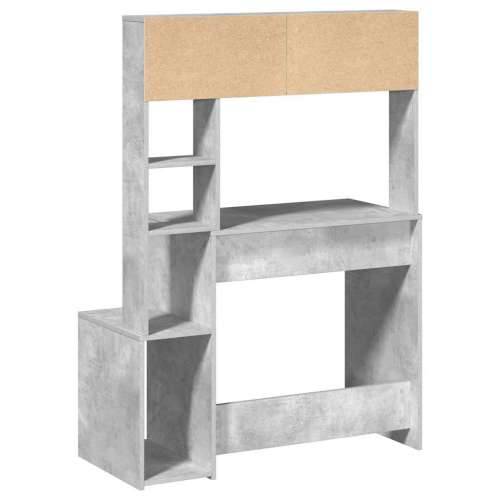 Radni stol s policama siva boja betona 100x45x140 cm drveni - Beton siva Cijena