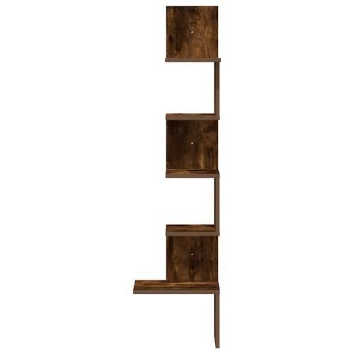 Kutna zidna polica boja dimljenog hrasta 32x32x127,5 cm drvena - Dimljeni hrast 32 x 32 x 127.5 cm 1 Cijena