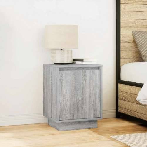 Noćni ormarić s LED svjetlima siva boja hrasta 38x34x50 cm - Sivi hrast sonoma 1 Cijena
