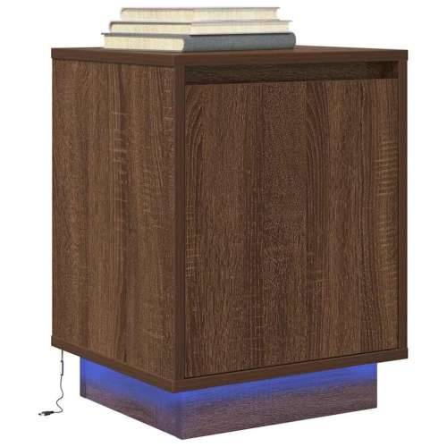 Noćni ormarić s LED svjetlima smeđi hrast 38x34x50 cm - Smeđi hrast 1 Cijena